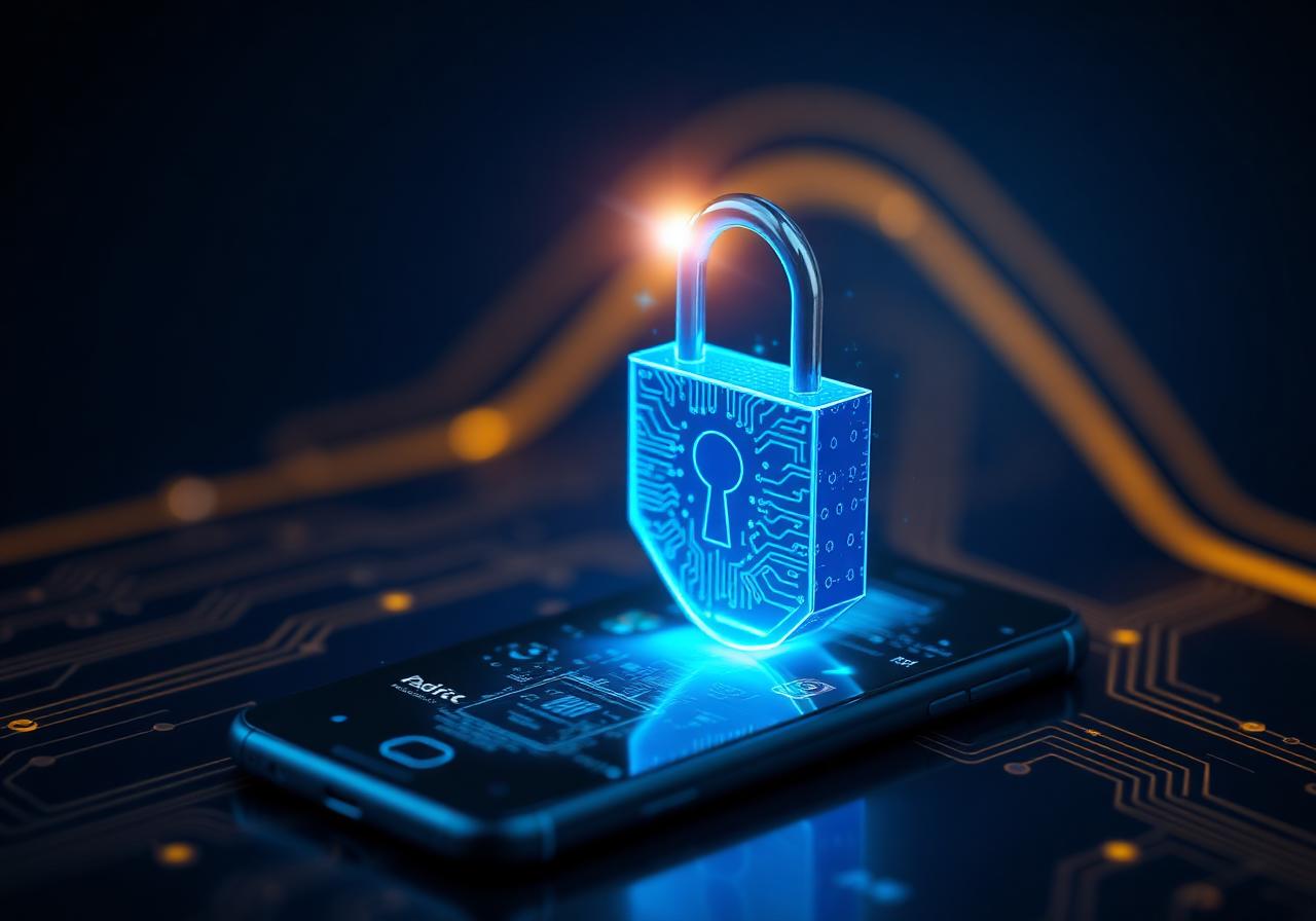 Digital padlock over smartphone — cyber crime defense in Pune by Advocate Samyak Nahata